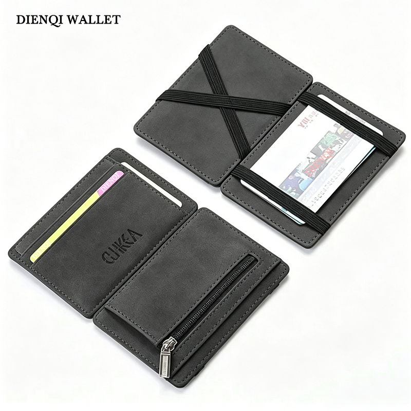 Coin Holder Men - PU-Leder Magic Wallet Herren Visitenkartenetui Schlankes
