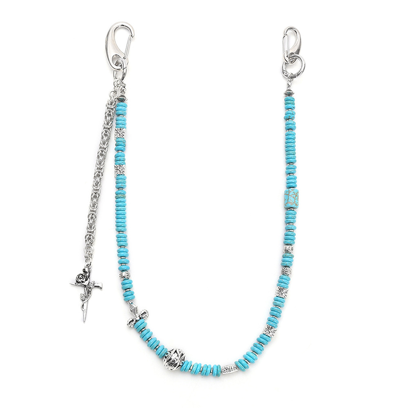 Men Accessories Pk - Boho Punk Jeans-Kette Handgefertigte Perlen-Taillenkette Unisex