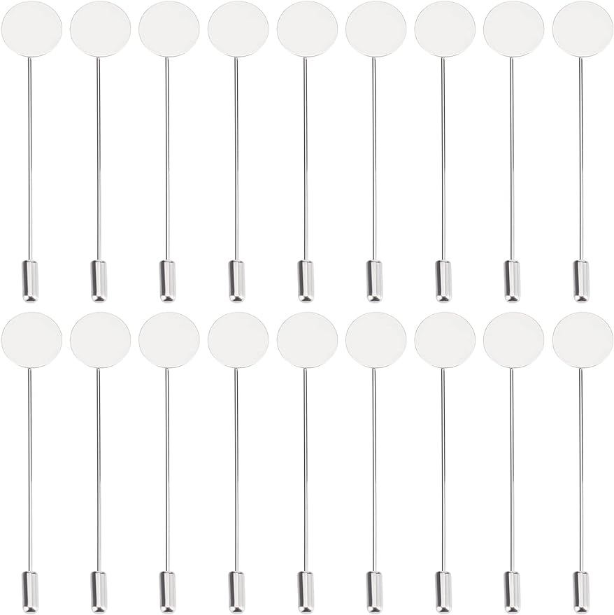 Men'S Accessories Tray - 1 Box 60 Stück runde Tablett-Anstecknadel,