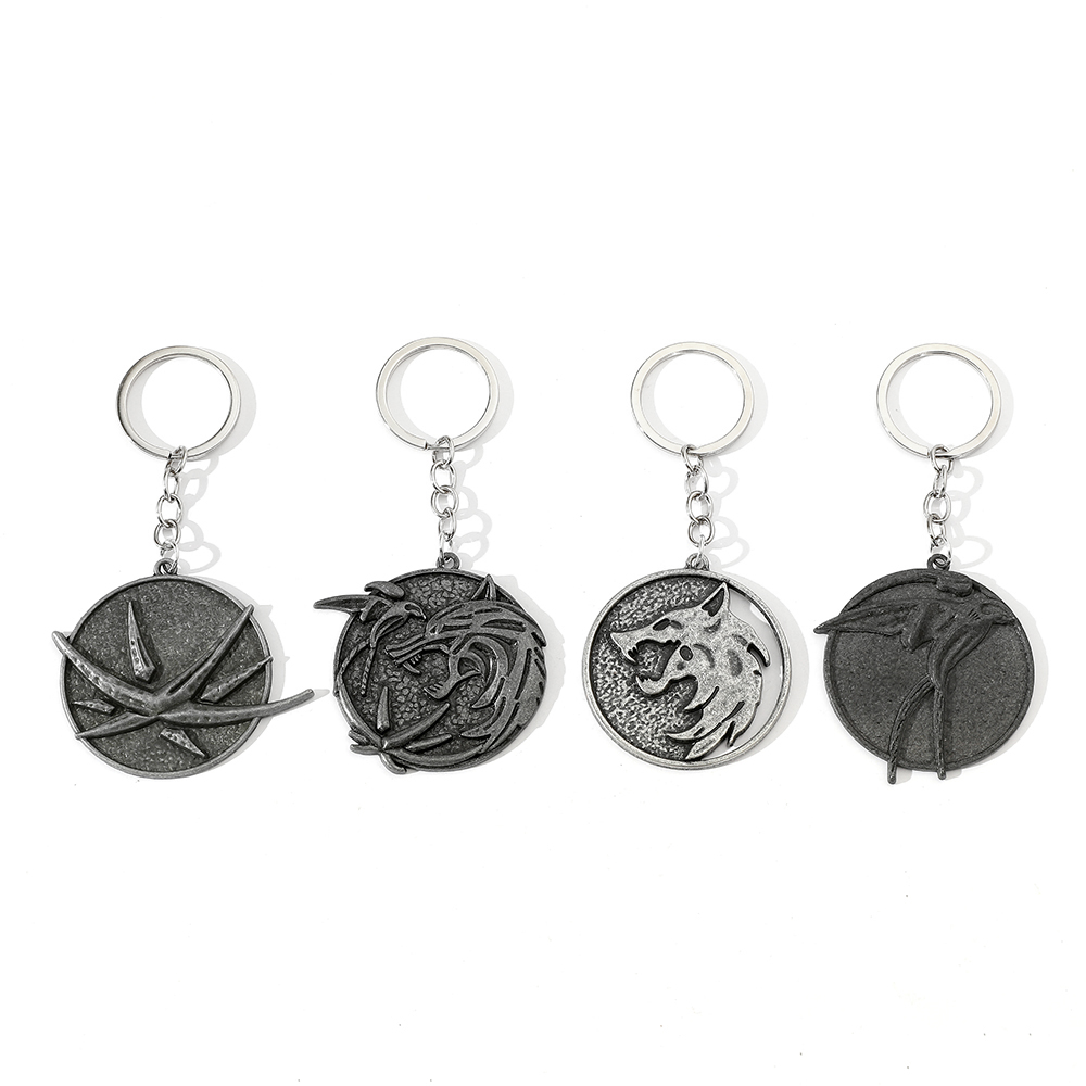 Men'S Accessories Fashion - Vintage Wolfskopf-Schlüsselanhänger, Geralt von Rivia Medaillon,