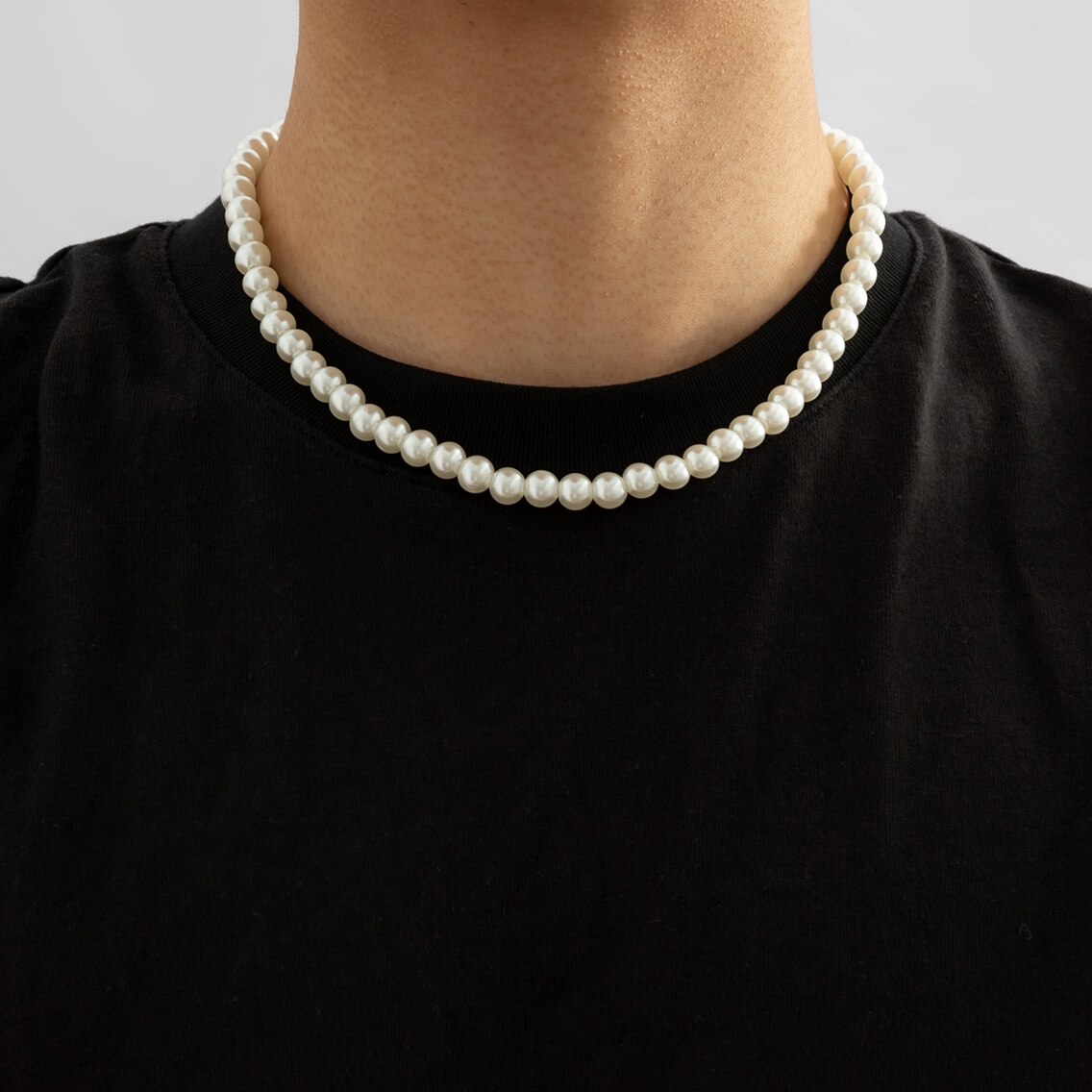Men Accessories Neck Chain - Schlichte perlen perlen perlen kurze halskette