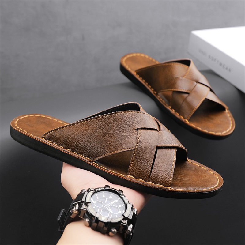 Men'S Accessories Leather - Echtes Leder Herren Casual Sandalen Sommer