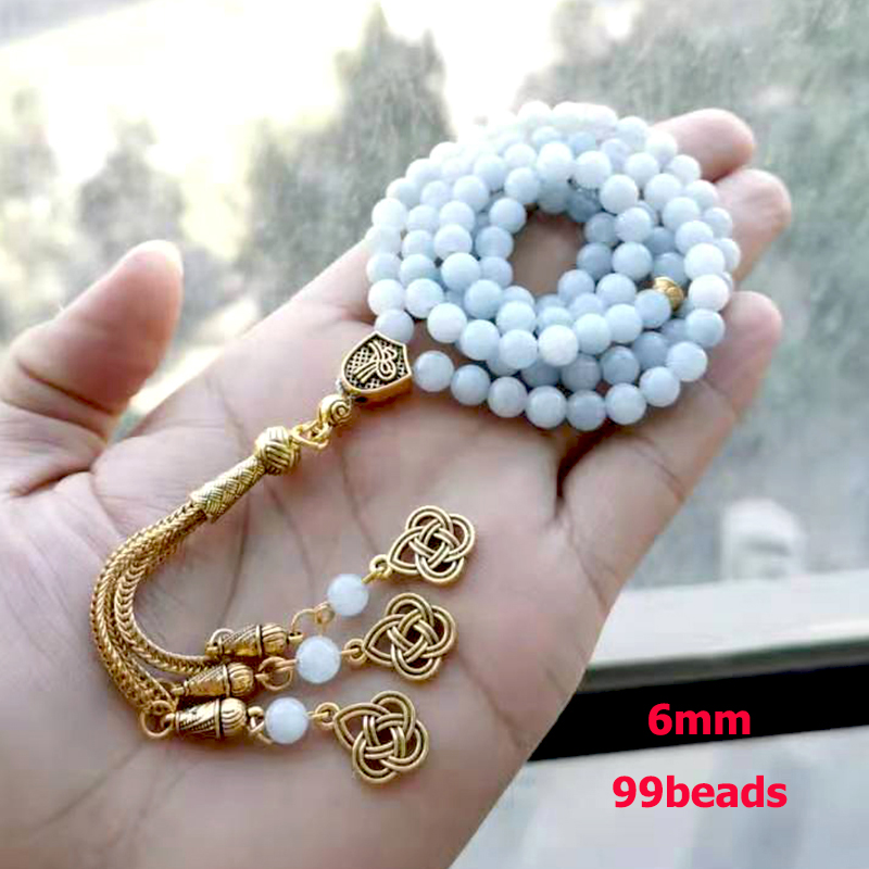 Men Accessories Hk - Tasbih natürlichen Aquamarin Stein muslimischen Armband