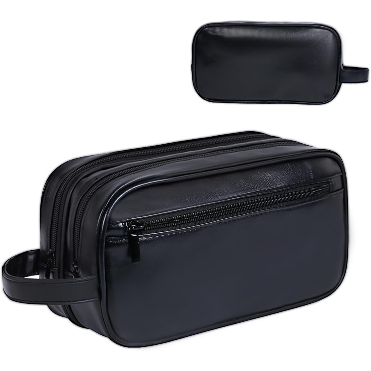 Men Accessories Kit Bag - Herren Große Reise-Kulturtasche aus PU-Leder, wasserabweisend,