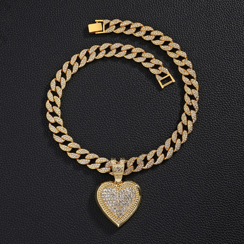 Men'S Accessories Instagram - Trendige minimalistische Herz-Anhänger-Halskette für Herren, Hip-Hop-Unisex-Schmuck,