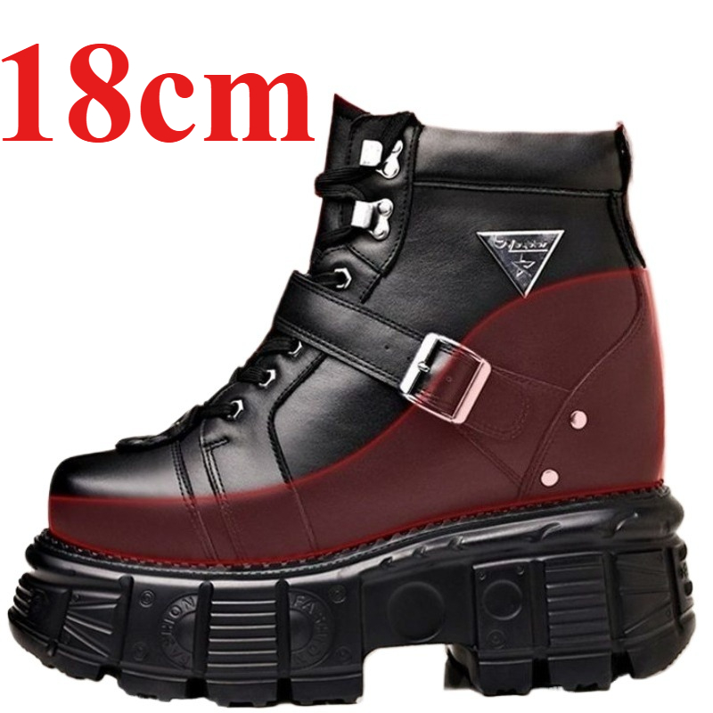 Men'S Accessories Leather - Echte Leder-Motorradstiefel für Herren, 18 cm