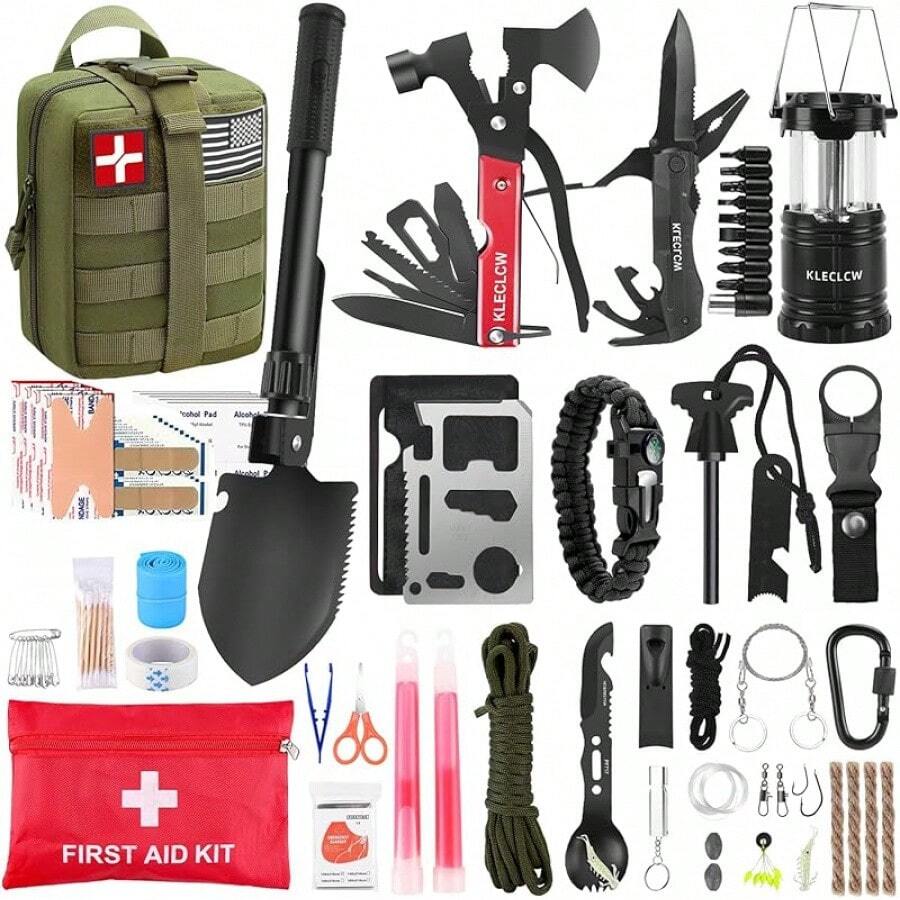 Men Accessories Kit Bag - Überlebensset und Erste-Hilfe-Set, 160-teiliges Notfallausrüstungsset mit