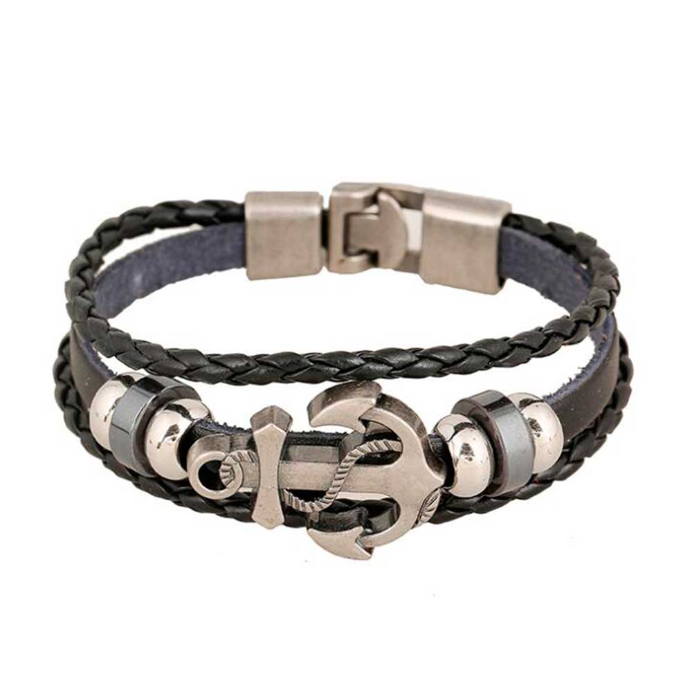 Men Accessories Pk - Multi Layered Vintage Leder Seil Armbänder