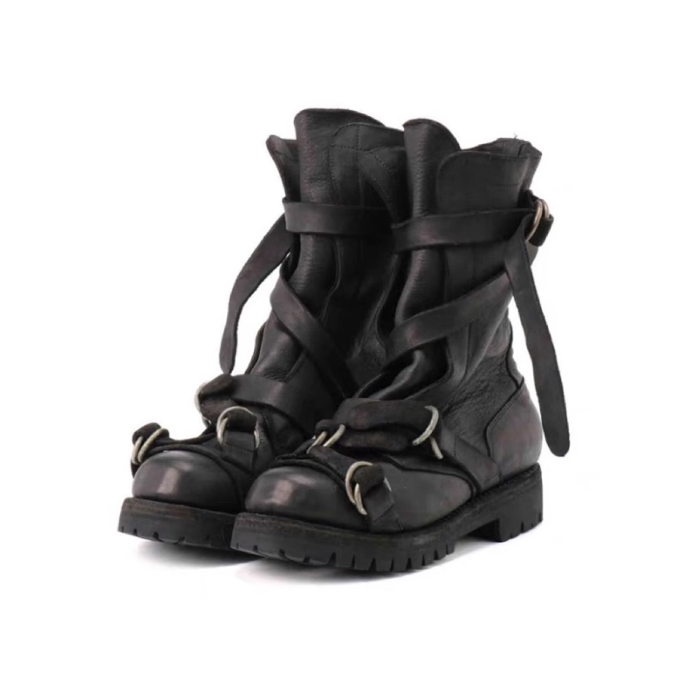 Men'S Accessories Leather - Herren Leder Motorradstiefel Punk Retro Dicke
