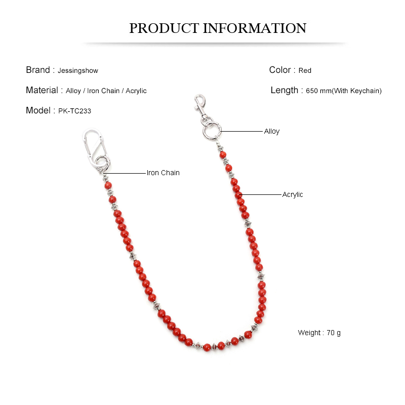 Hip-Hop Punk Jeans-Kette Rote  – Men Accessories Pk Bewertung und Preis